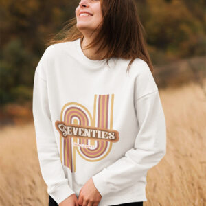 Womens Retro 70's Crewneck Sweatshirt